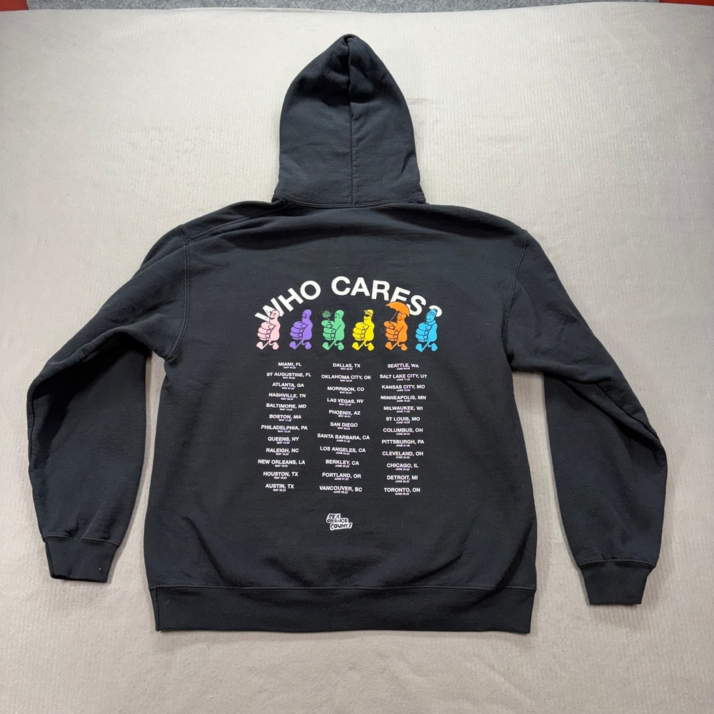 Rex Orange County Hoodie Mens Large Black Who Cares 2022 Tour Merch Graphic